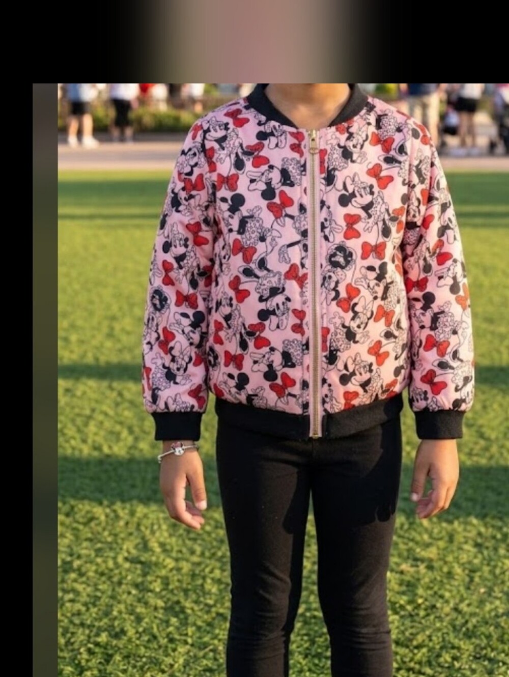 Girls Jacket Size 4T Disney Minnie Mouse Bomber Pink With Prints Of Minnie Mouse